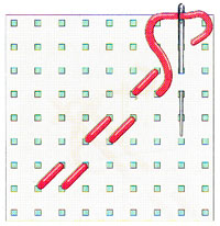 Вышивка крестиком по диагонали. Двойная диагональ слева направо (фото 6)