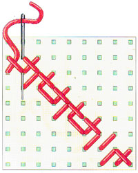 Вышивка крестиком по диагонали. Двойная диагональ справа налево (фото 12)